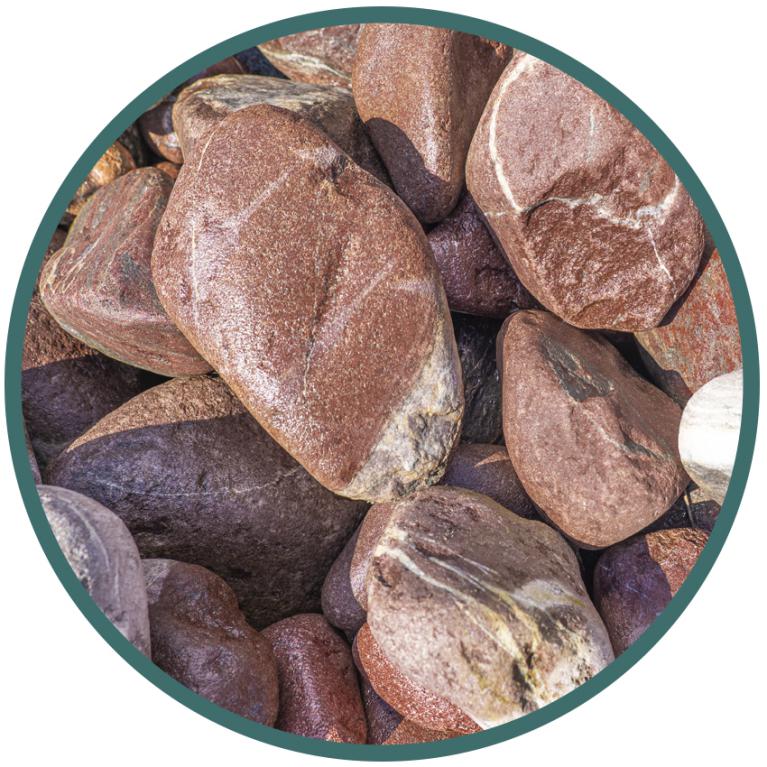 Vente galet décoratif rouge - Joannic Casteljaloux Lot-et-Garonne